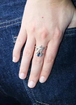 Bague Aigrette Diamants Saphir