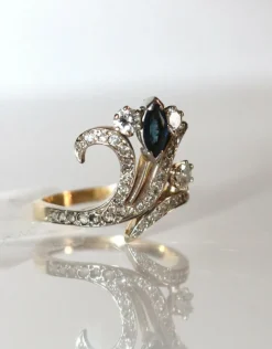 Bague Aigrette Diamants Saphir