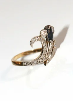 Bague Aigrette Diamants Saphir