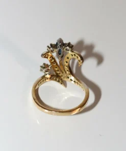 Bague Aigrette Diamants Saphir
