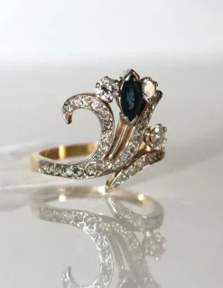 Bague Aigrette Diamants Saphir