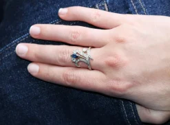 Bague Aigrette Diamants Saphir