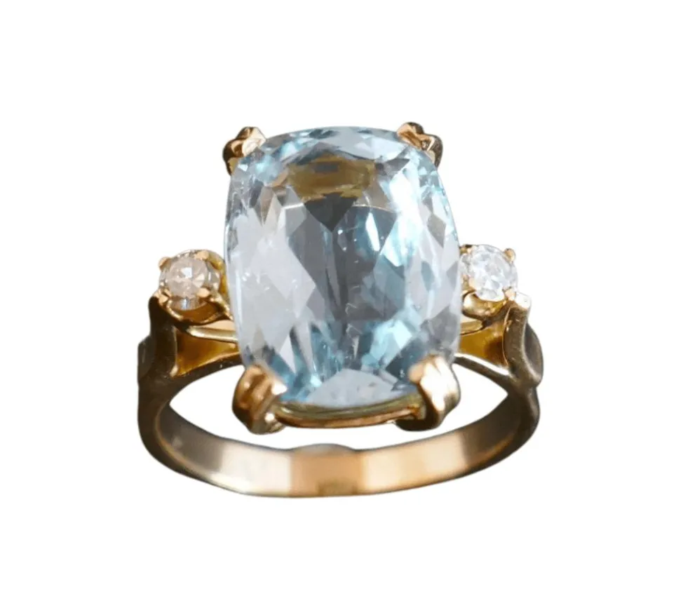 Bague Aigue Marine & Diamants.