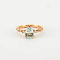 Bague Aigue marine & diamants