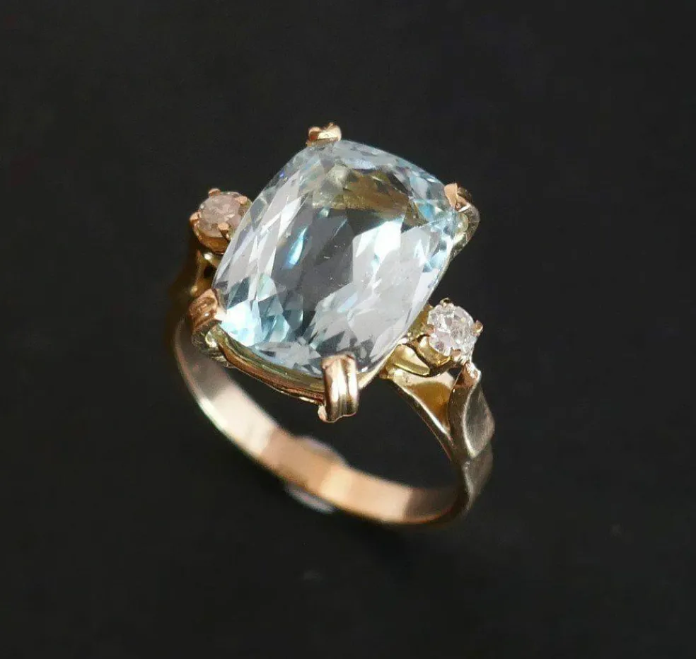 Bague Aigue Marine & Diamants.