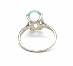 Bague aigue marine en or blanc 750