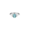 Bague aigue marine et diamants or gris
