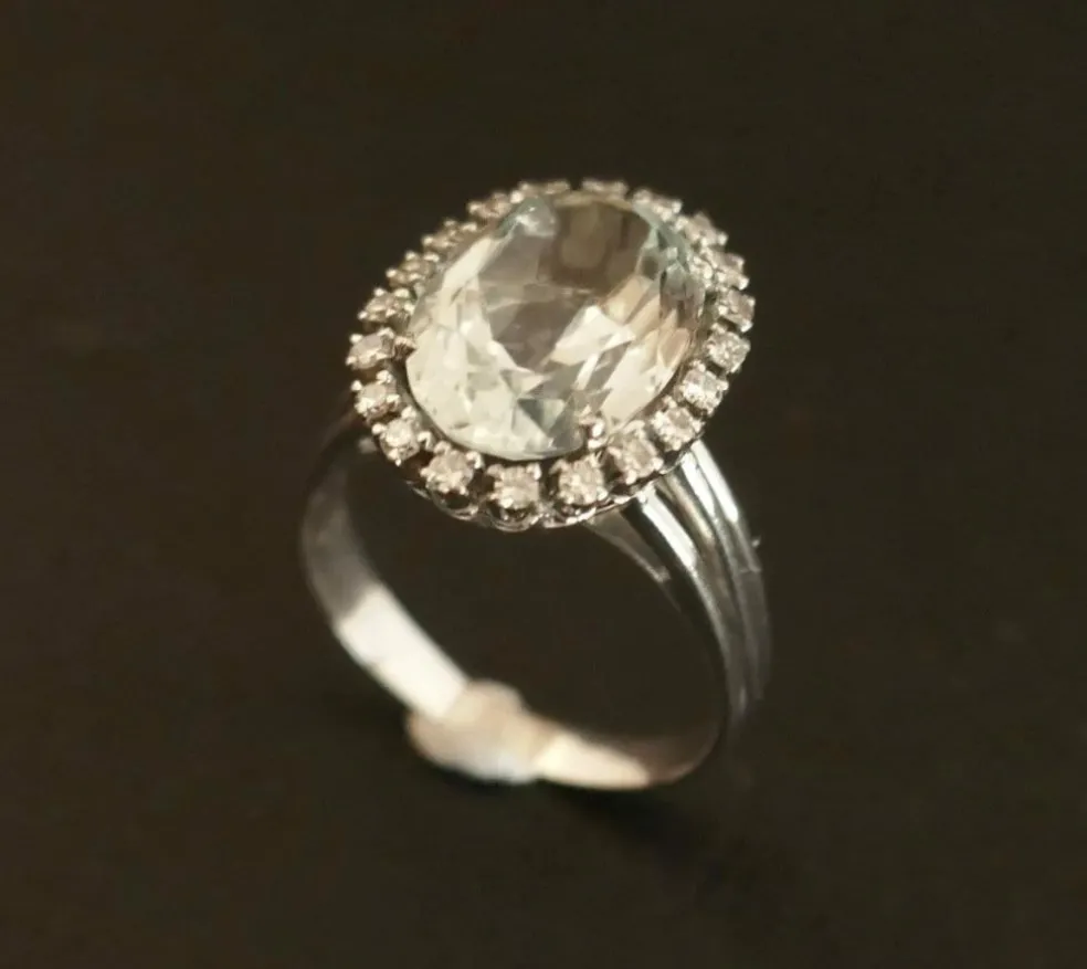 Bague Aigue Marine et Diamants