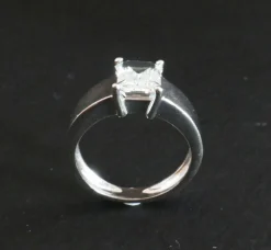 Bague aigue marine, or blanc