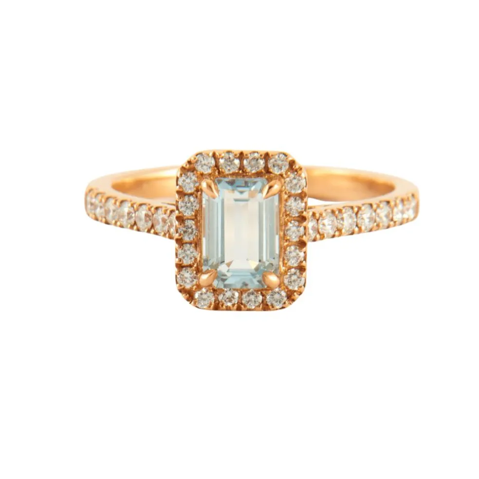 Bague Aigue-marine Diamants
