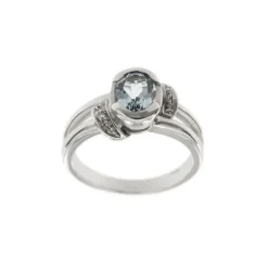 Bague aigue-marine diamants