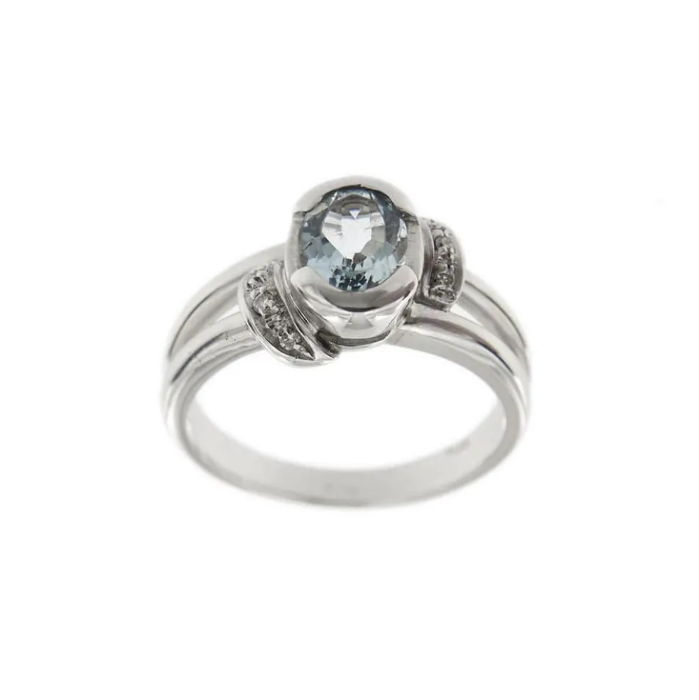 Bague aigue-marine diamants