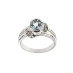Bague aigue-marine diamants