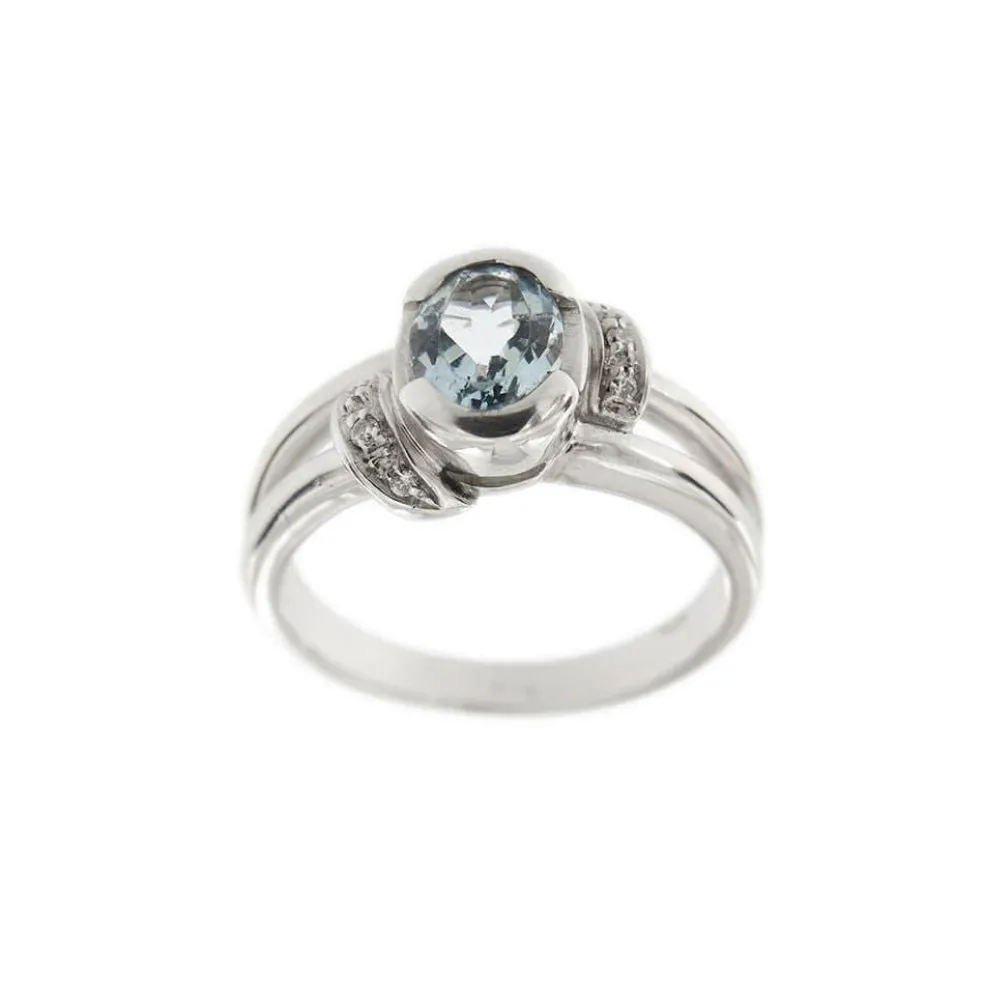 Bague aigue-marine diamants