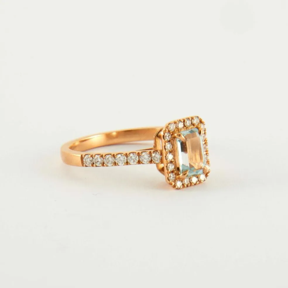 Bague Aigue-marine Diamants
