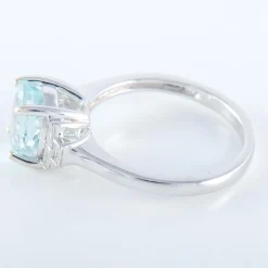 Bague Aigue-marine Diamants baguette