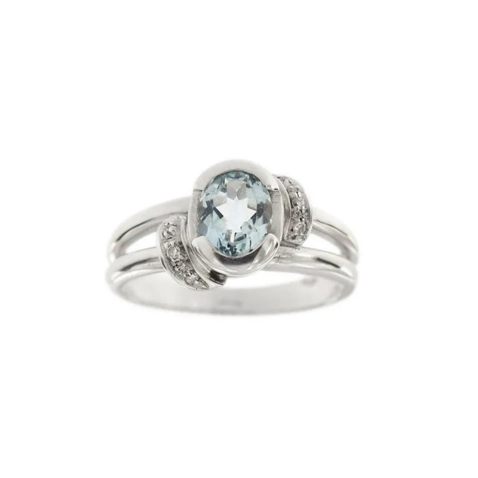 Bague aigue-marine diamants