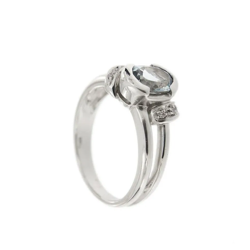Bague aigue-marine diamants