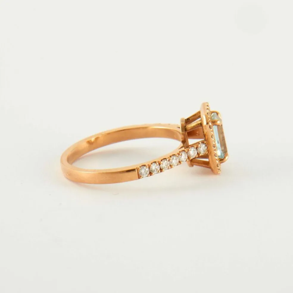 Bague Aigue-marine Diamants