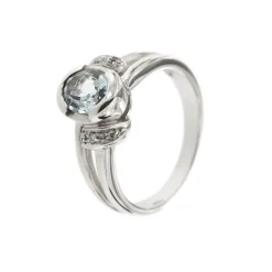Bague aigue-marine diamants