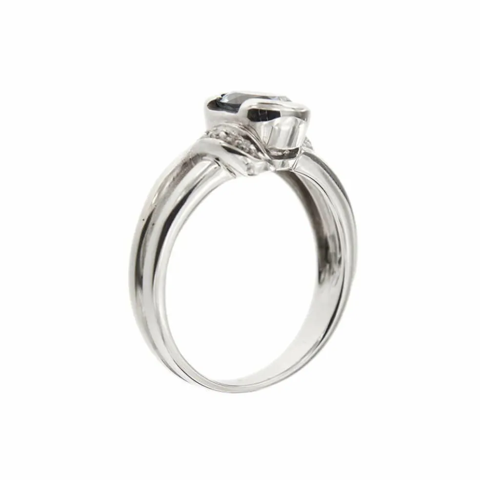 Bague aigue-marine diamants