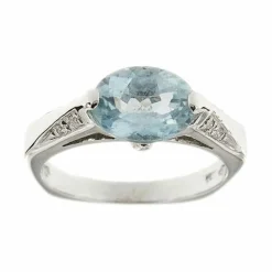Bague aigue-marine et diamant