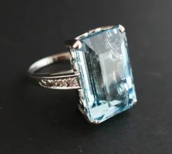 Bague Aigue-Marine et Diamants