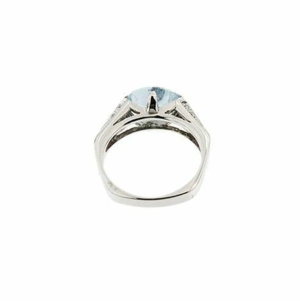 Bague aigue-marine et diamant