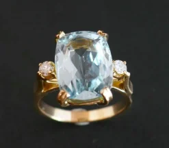 Bague Aigue-Marine et Diamants