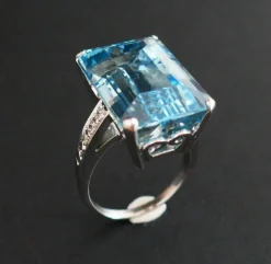 Bague Aigue-Marine et Diamants