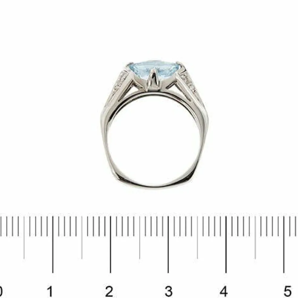 Bague aigue-marine et diamant