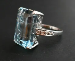 Bague Aigue-Marine et Diamants