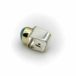 bague aigue-marine ofiesh en or et argent sterling