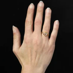 Bague aigue-marine taillée en poire or jaune