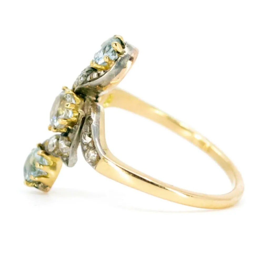 Bague Aigues-marines, diamants
