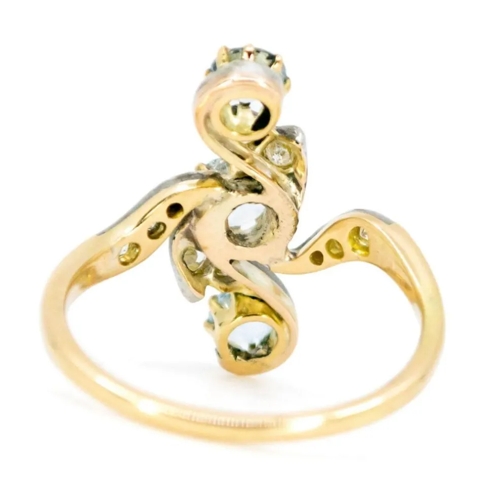 Bague Aigues-marines, diamants
