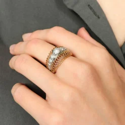 Bague ajourée bicolore Diamants