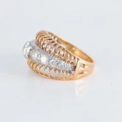 Bague ajourée bicolore Diamants
