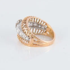 Bague ajourée bicolore Diamants