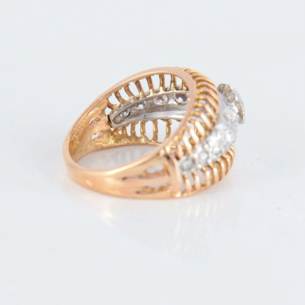 Bague ajourée bicolore Diamants