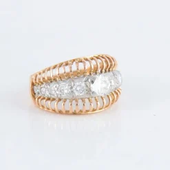 Bague ajourée bicolore Diamants