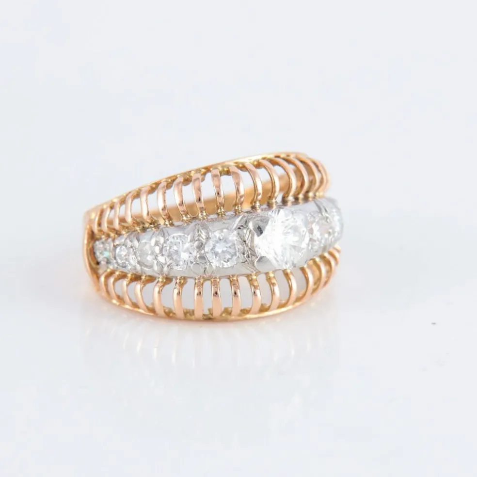 Bague ajourée bicolore Diamants