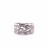 Bague ajourée en or blanc, diamants