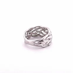 Bague ajourée en or blanc, diamants