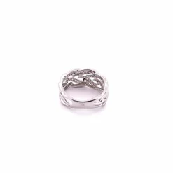 Bague ajourée en or blanc, diamants