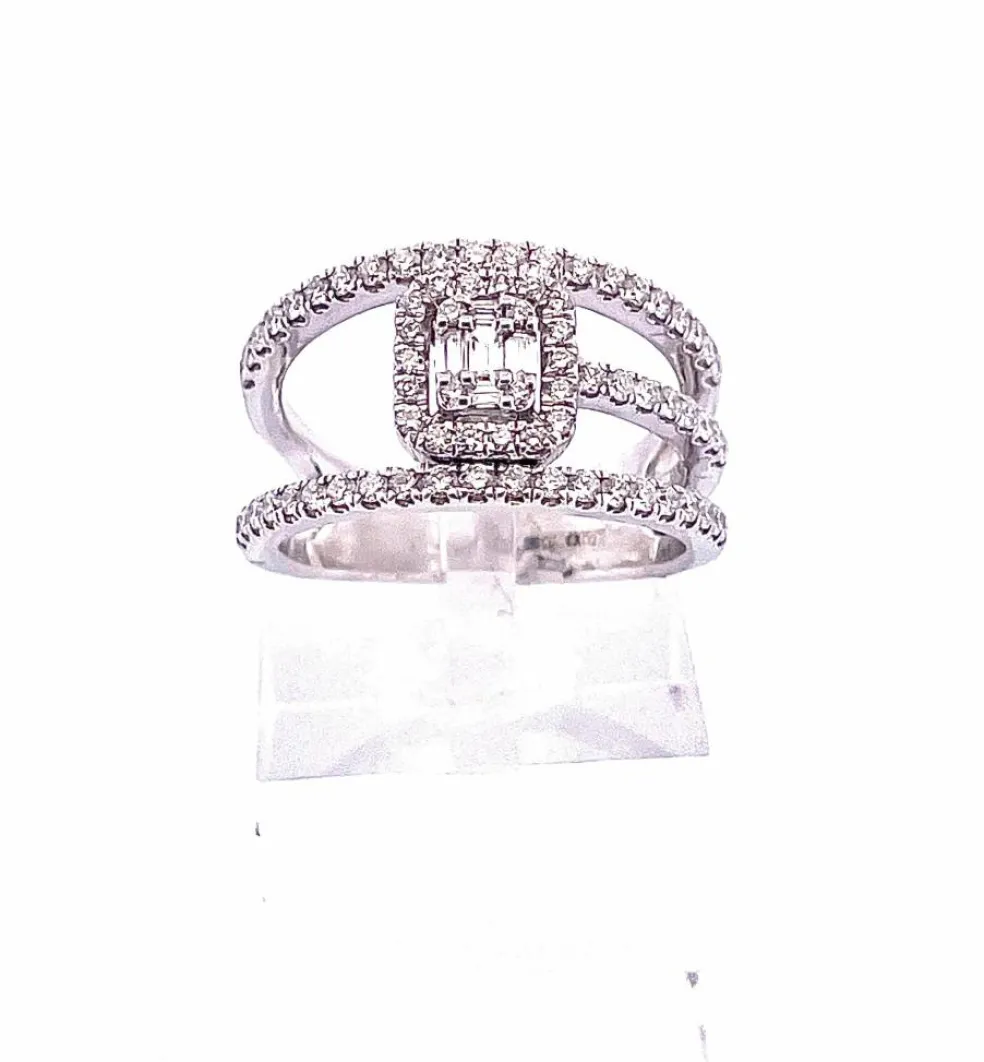 Bague ajourée illusion Diamants