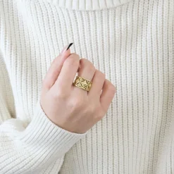 BAGUE AJOURÉE OR JAUNE.