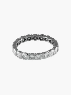 BAGUE ALLIANCE AMERICAINE OR BLANC & DIAMANTS