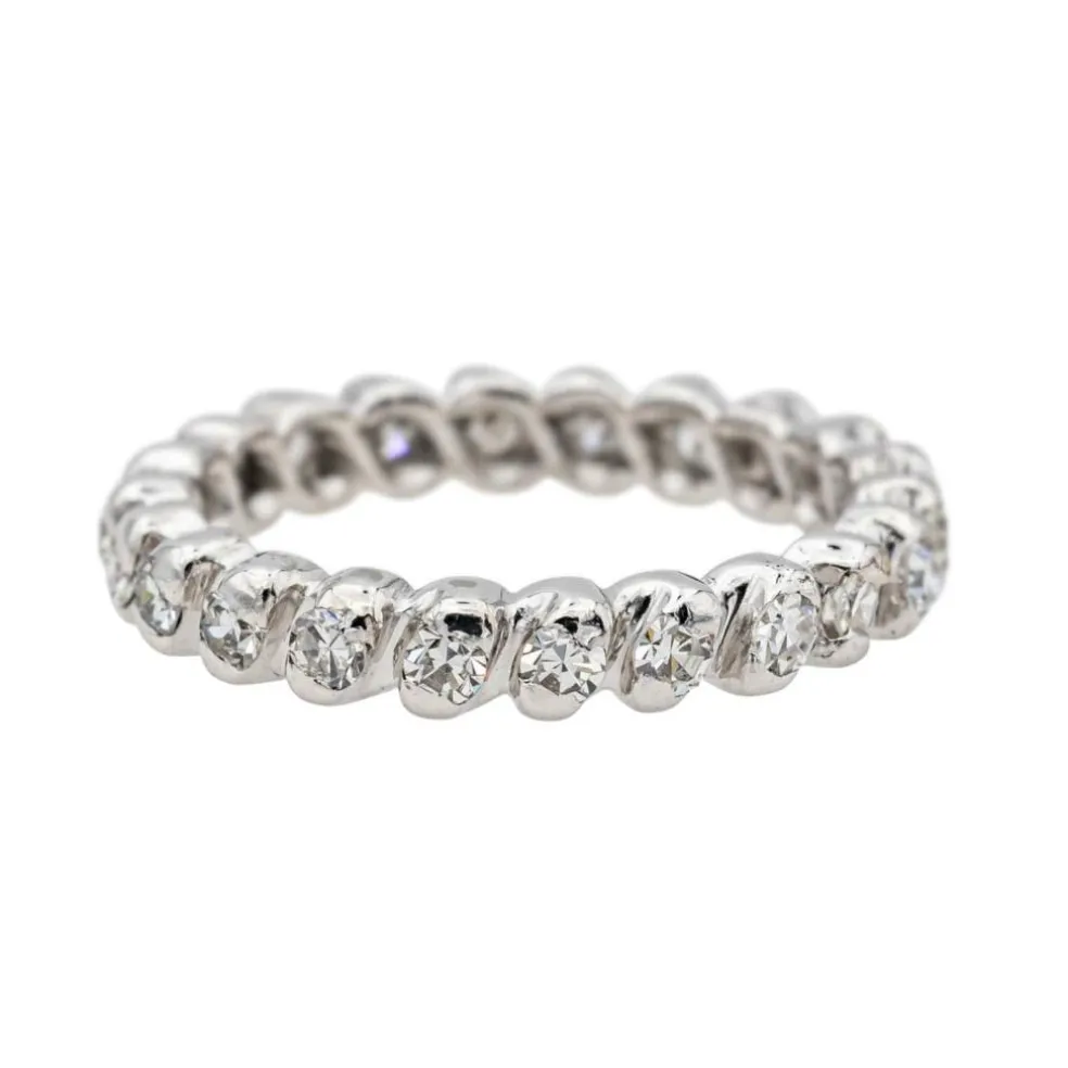 Bague Alliance américaine Or blanc Diamant