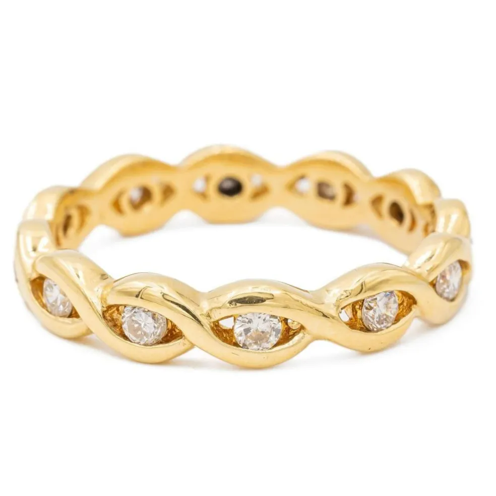 Bague Alliance américaine Or jaune Diamant
